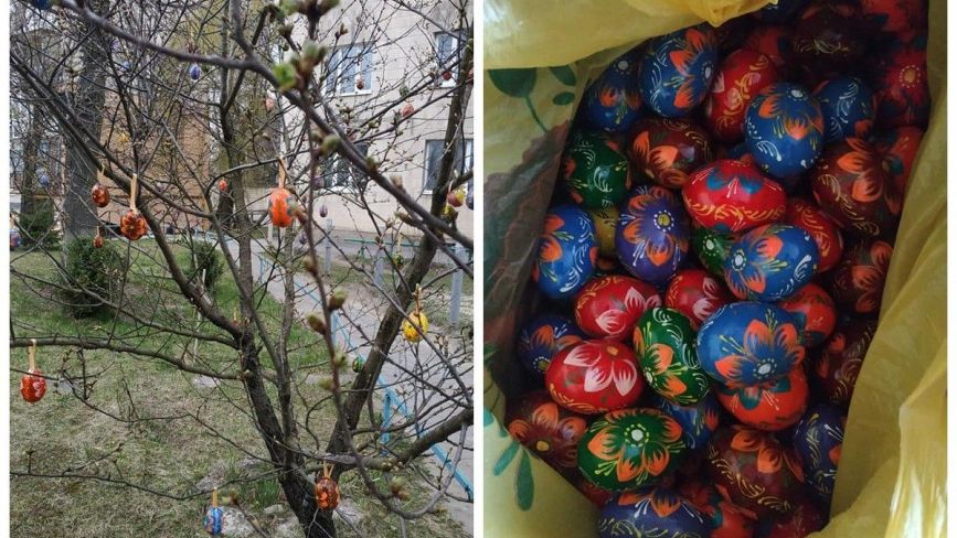 Сотнею писанок прикрасили дерева в ОСББ "Чалдаєва" у Тернополі: ФОТО ДНЯ