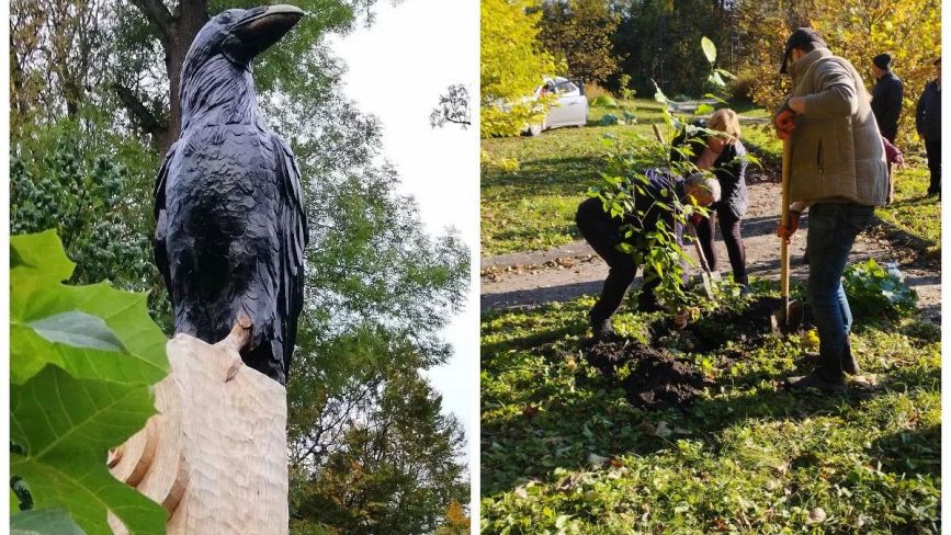 Кременецький ботанічний сад поповнився новою скульптурою та квітучими деревами (ФОТО)