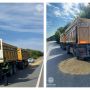 На Тернопільщині водій вантажівки забруднив дорогу