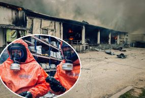 Рятувальники показали кадри з місця пожежі, яка сталась внаслідок атаки на Тернопіль