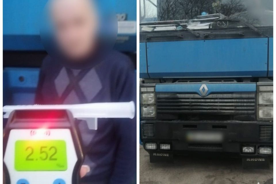 Водій ледь тримався на ногах: за добу патрульні «впіймали» двох п'яних кермувальників вантажівок