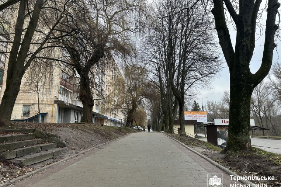 У Тернополі завершили облаштування безбар’єрного тротуару на проспекті Злуки