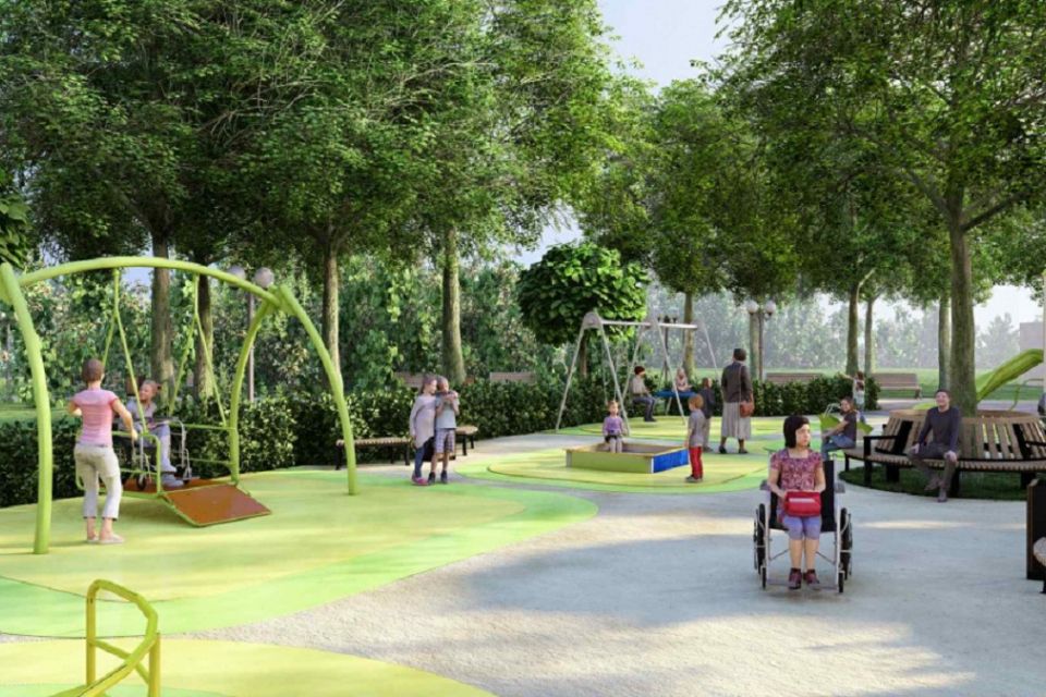 У парку «Здоров’я» облаштовують інклюзивний дитмайданчик