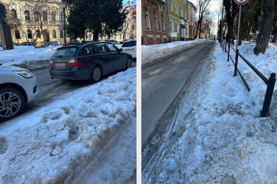 «Сніг не прибрали, а штрафи виписують»: тернополяни обурені ситуацією з паркуванням біля 5 школи