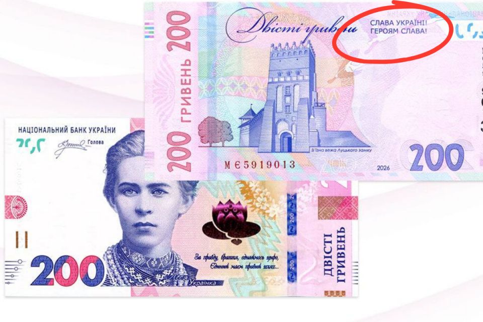 На банкнотах номіналом 200 гривень з'явиться гасло «Слава Україні! Героям слава!»