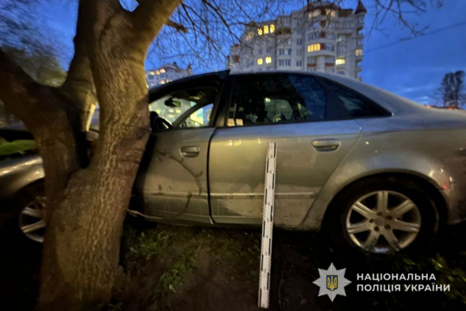 Аварія на Коновальця: авто на швидкості врізалось у дерево, є постраждалі