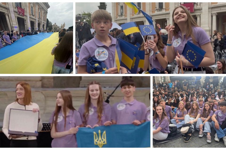 Тернопільські школярі представили Україну в Римі та обмінялися прапорами з президенткою Європарламенту
