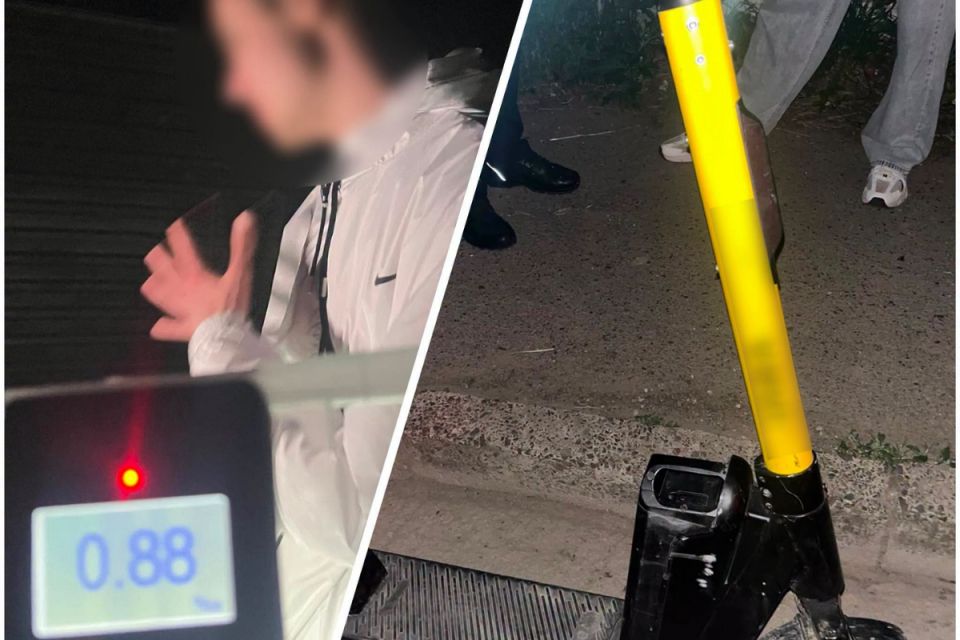 У Тернополі під час комендантської години затримали нетверезого водія електросамоката