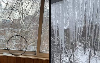 Через бурульки тріснуло скло: мешканці на Кривоноса скаржаться на ЖЕК. Але там вину відкидають
