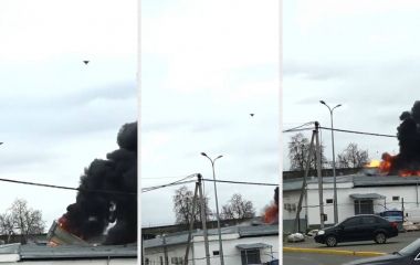 У мережі з'явилось відео моменту падіння шахедів у Тернополі