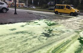 "Новий світ" несподівано зазеленів, або Пінна паті посеред міста. У чому причина?