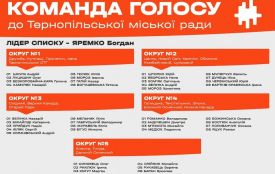 Список кандидатів до Тернопільської міської ради від команди “Голосу” (пресслужба партії)