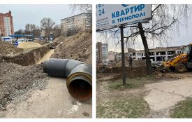 Замінюють труби на проспекті Злуки (ФОТО ДНЯ)