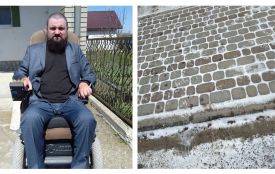 Будують тротуар, на якому не проїдеш на інвалідному візку: місцева влада коментарів не дає