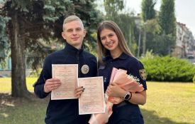 Кохання поєднало героїчні професії: у Тернополі одружились поліцейський та рятувальниця