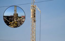У житловому районі Кременця на будівництві обірвалась стріла крана