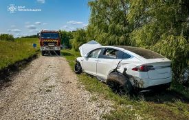 Tesla злетіла в ставок у Тернопільському районі