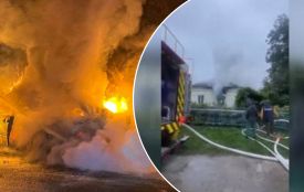 Патрульні врятували людей з палаючого будинку на Тернопільщині