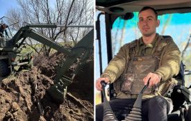 «На тракторі під обстрілами не поманевруєш», — історія військовослужбовця, який робить укриття для артилеристів