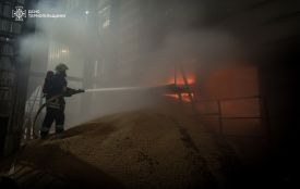 У Збаражі горіла соя в зерносушарці: вогонь міг перекинутись на будівлі поряд