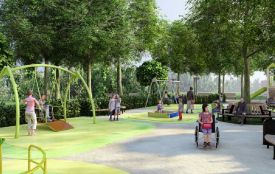 У парку «Здоров’я» облаштовують інклюзивний дитмайданчик
