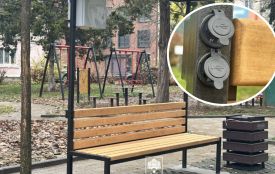 Де в Тернополі з'явились лавки з сонячними портами та місцями для зарядки ґаджетів