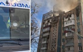 Уламок влучив в автомобіль швидкої, яка забирала людей з місць прильотів у Тернополі