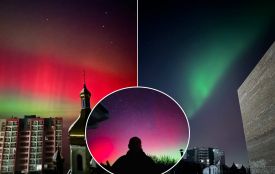 У небі над Тернопільщиною помітили яскраве північне сяйво