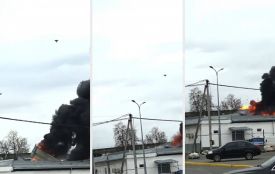 У мережі з'явилось відео моменту падіння шахедів у Тернополі