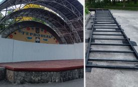Біля літньої сцени у парку Шевченка почали встановлювати пандус