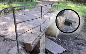 У парку Національного відродження підмило міст: оминайте цю ділянку