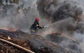 У Кременці горіло стихійне сміттєзвалище