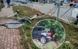 На Будного водійка Audi врізалась в огорожу