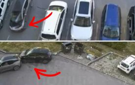 У Тернополі розшукують водія BMW, який врізався у припарковане авто і залишив місце події