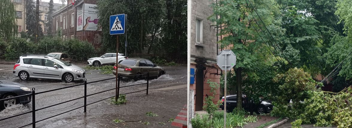 Повалило дерева та затопило вулиці: наслідки негоди у Тернополі (ФОТО, ВІДЕО)