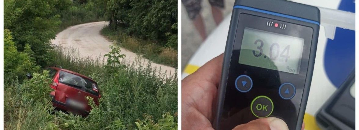 3.04 проміле алкоголю в крові: п'яний водій заїхав в кювет