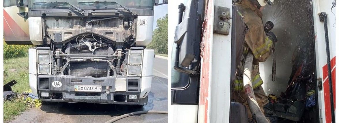 У Шумську на трасі горіла вантажівка