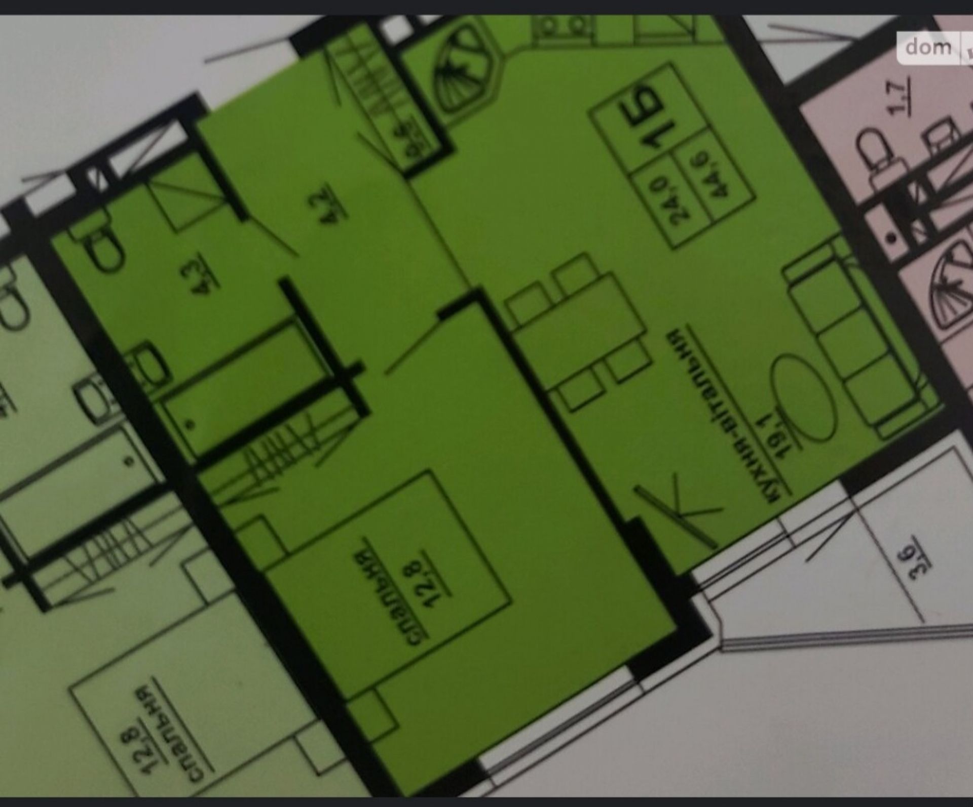 1к квартири 44.6 м², шосе Підволочиське (Східний)