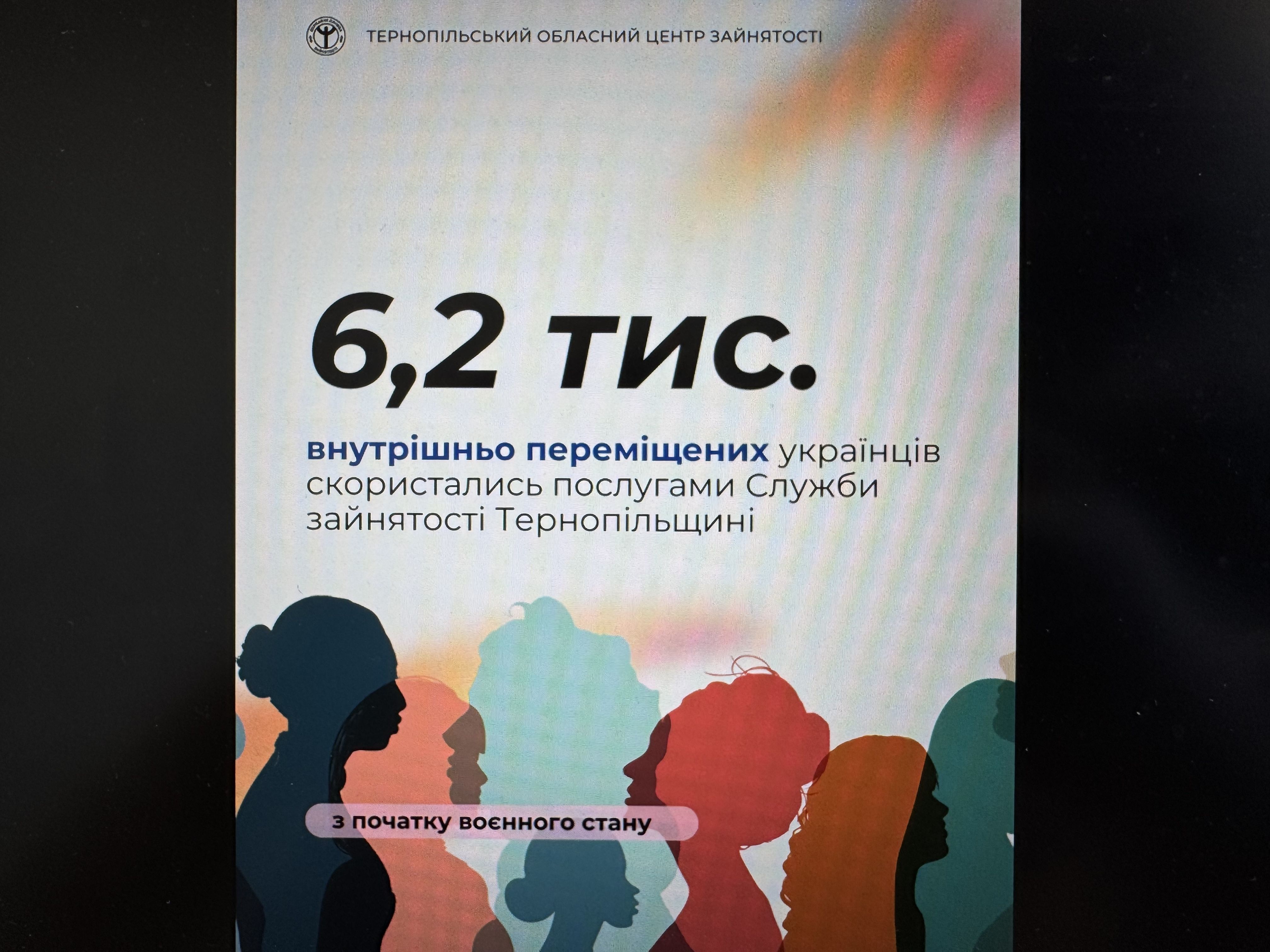6,2 тис. внутрішньо переміщених українців скористались послугами Служби зайнятості Тернопільщини