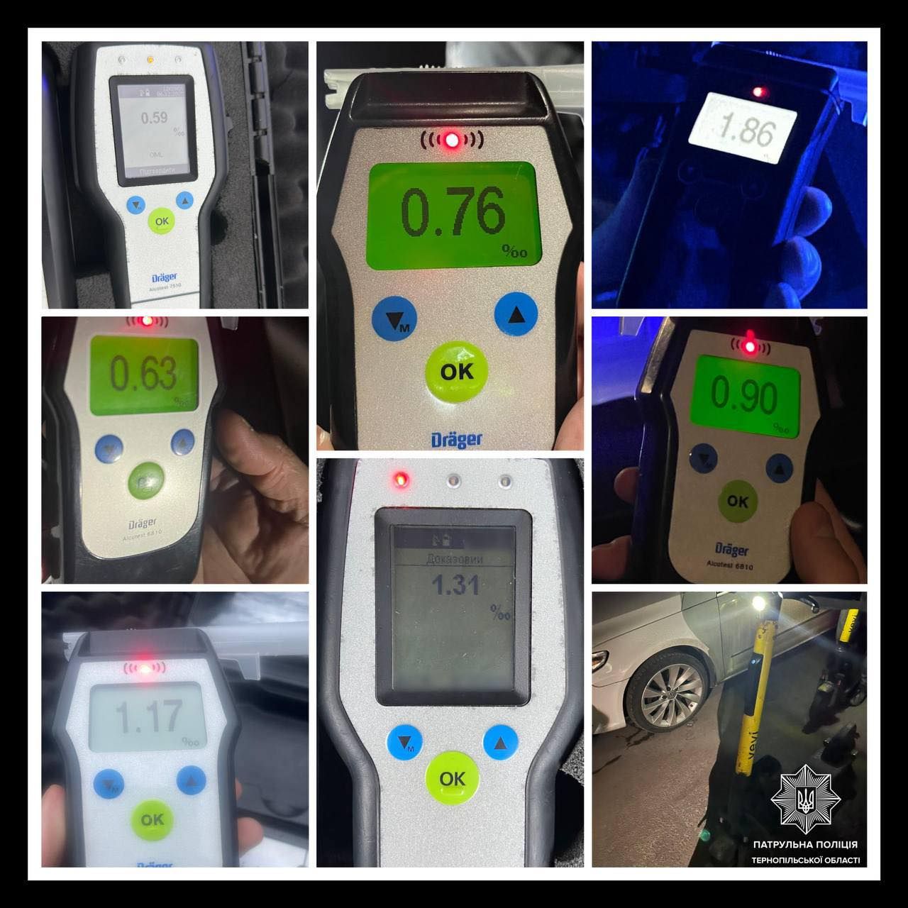 Восьмеро водіїв відповідатимуть у суді за п'яну їзду