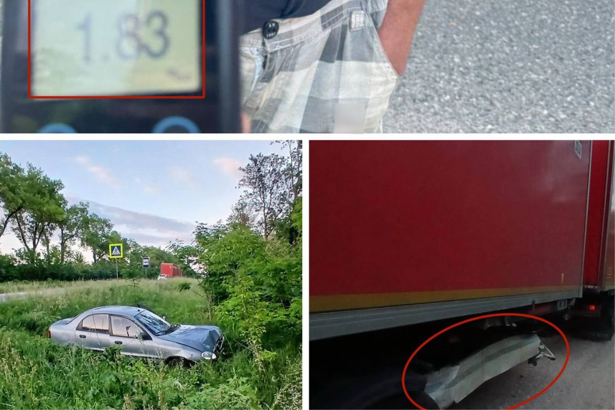 На Тернопільщині п'яний водій ЗАЗ Sens врізався у вантажівку та злетів у кювет